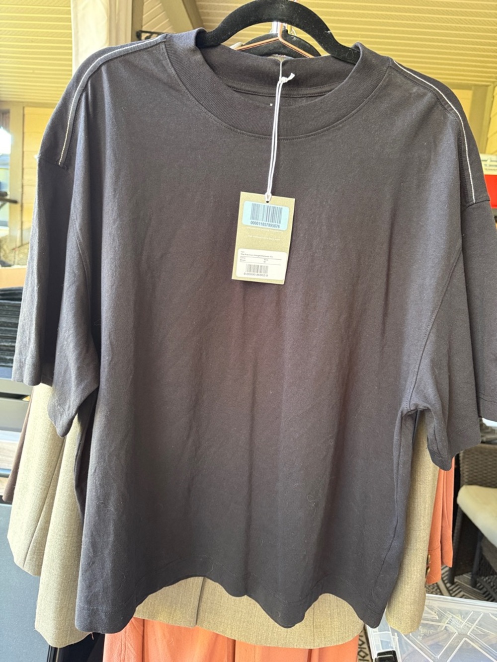 Everlane Black Premium Weight Relaxed Tee Black NWT Medium - Picture 3 of 6